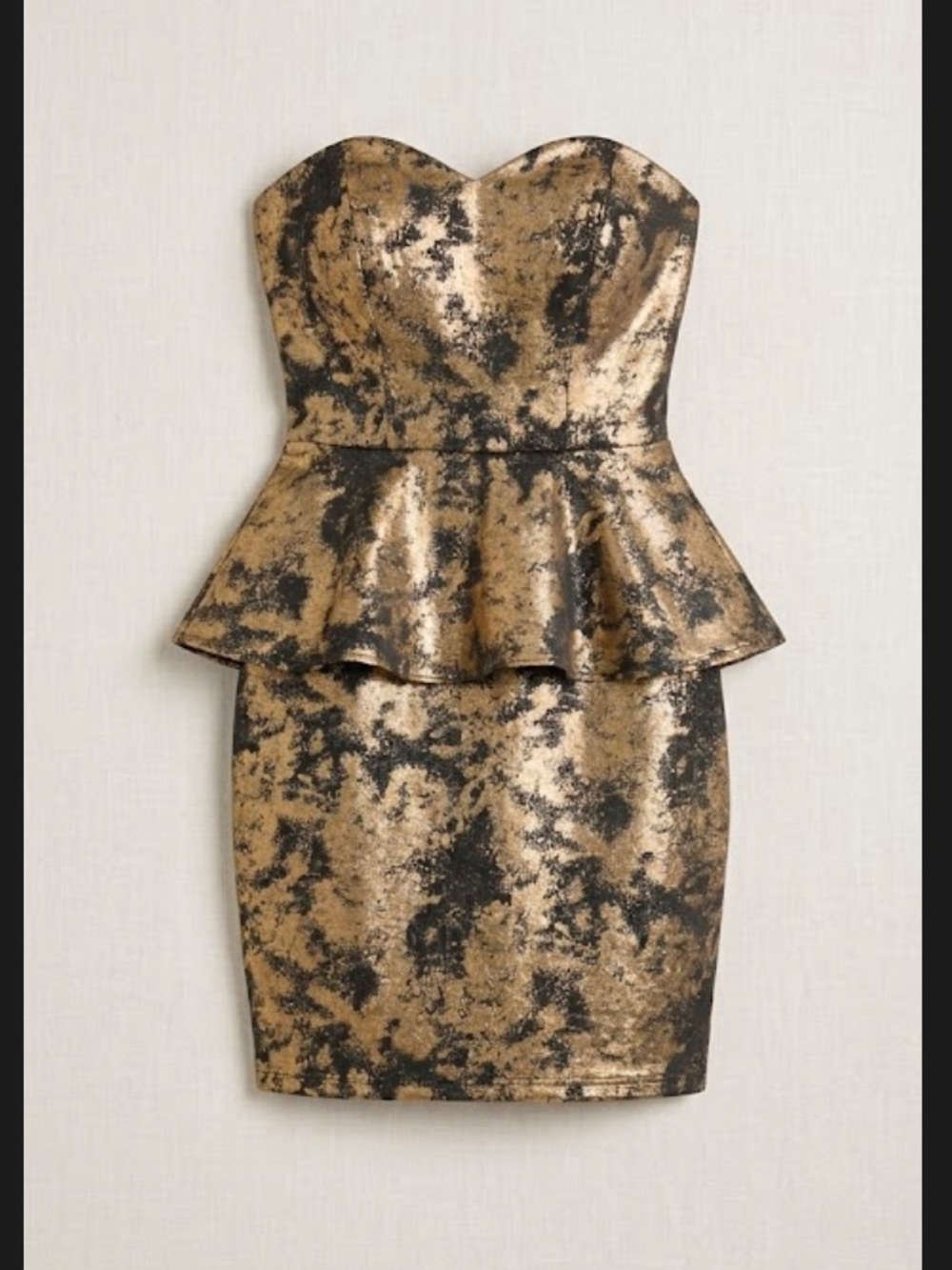 Gold & Black Distressed Metallic Mini Dress ✨